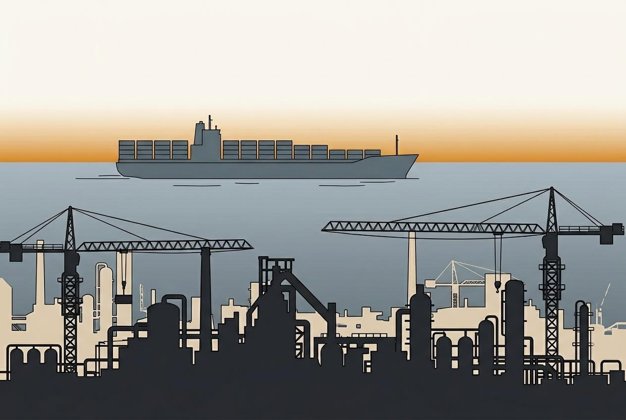 川崎重工・商船三井・大成建設など産業株の動向を扱うイメージ